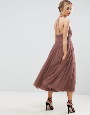 Asos pinny extreme store tulle mesh midi dress