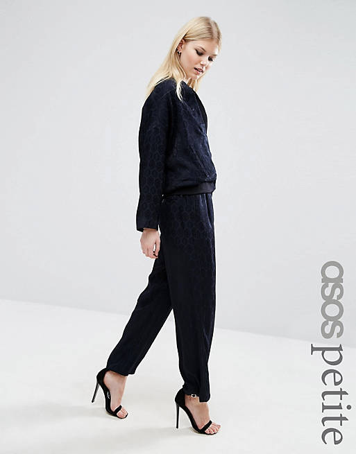 ASOS PETITE Relaxed Wide Leg in Jacquard Co-ord