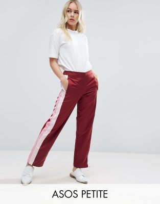 Women Wide Leg Track Pants with Side Taping