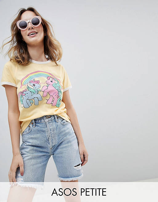ASOS PETITE - T-shirt con stampa di My Little Pony e bordi a contrasto