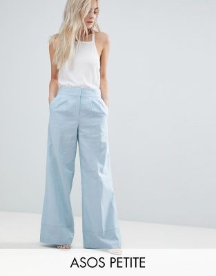 asos petite wide leg trousers