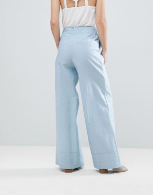 petite linen wide leg pants