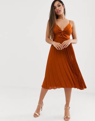 asos pleated skirt midi dress