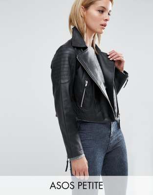 asos petite leather jacket