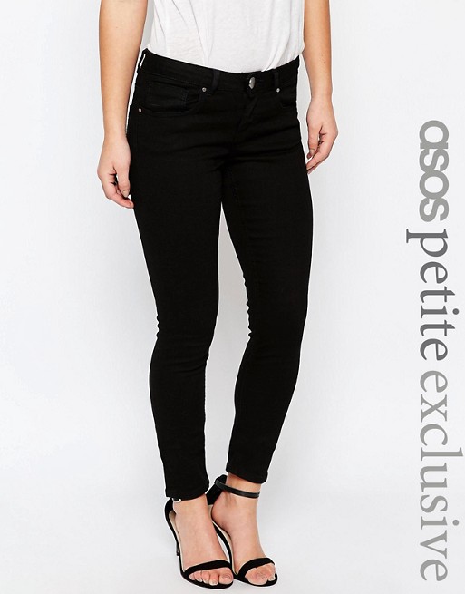 ASOS Petite | ASOS PETITE Whitby Low Rise Skinny Jeans In Clean Black