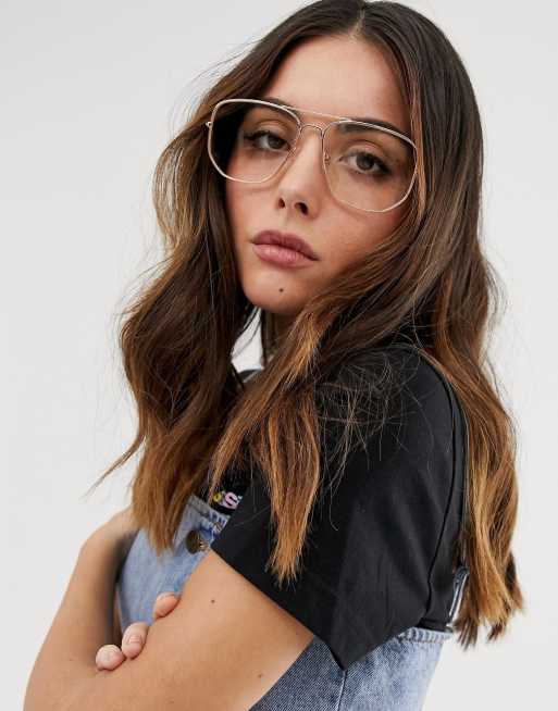 ASOS – Pilotensonnenbrille mit transparenten Gläsern, 3 von 4