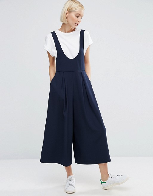 ASOS | ASOS Pinafore Jumpsuit with Scoop Neck and Culotte Leg