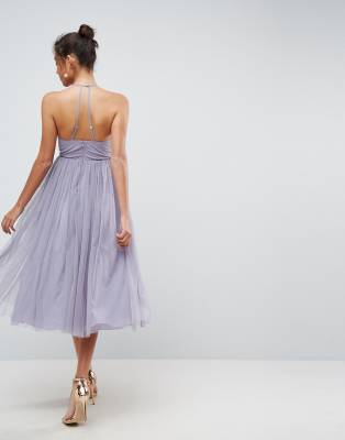 asos lilac midi dress