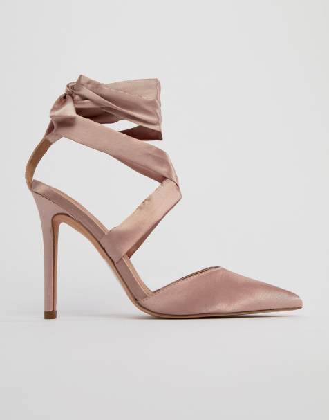 ASOS PINO - Satijnen schoenen met veters, spitse neus en hakken - view 1