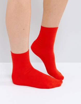 Ankle socks for women in red
