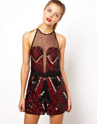 asos sequin playsuit