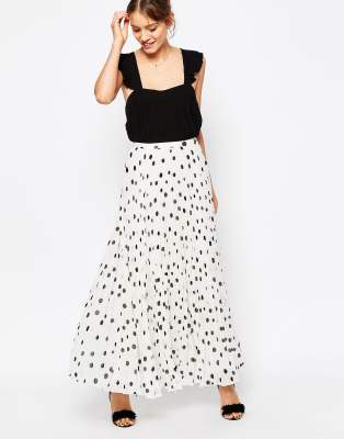 maxi skirt polka dot