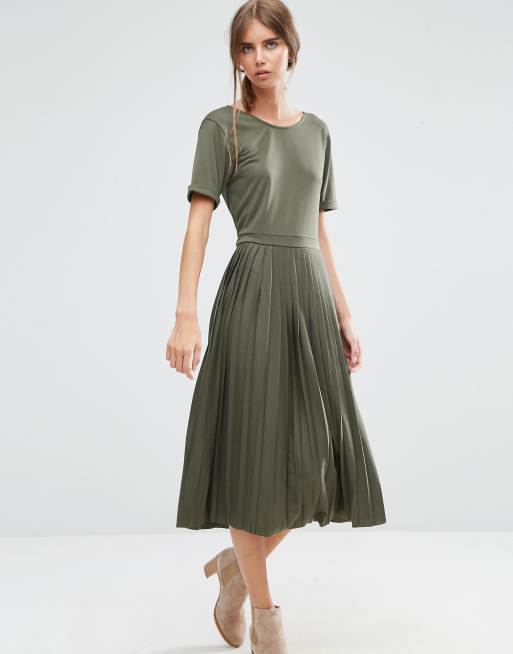 Asos pleated sale midi dress