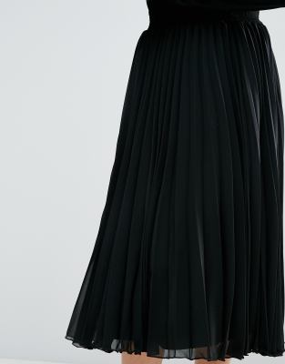 black midi skirt elasticated waist