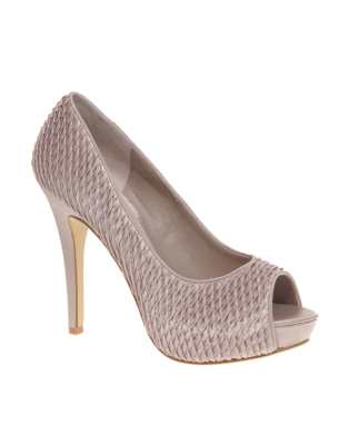 ASOS PLEATS Peep Toe Folded Satin Court Shoes | ASOS