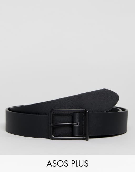 ASOS PLUS brede riem van imitatieleer in zwart met mat zwarte gesp