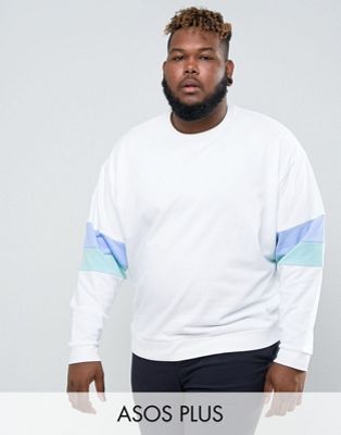 ASOS PLUS Oversized Sweatshirt With Sleeve Panels | ASOS