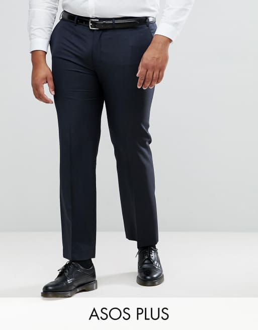 ASOS PLUS - Abito slim blu navy in 100% lana , 3 di 3