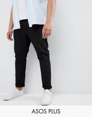 ASOS PLUS Skinny Chinos In Black