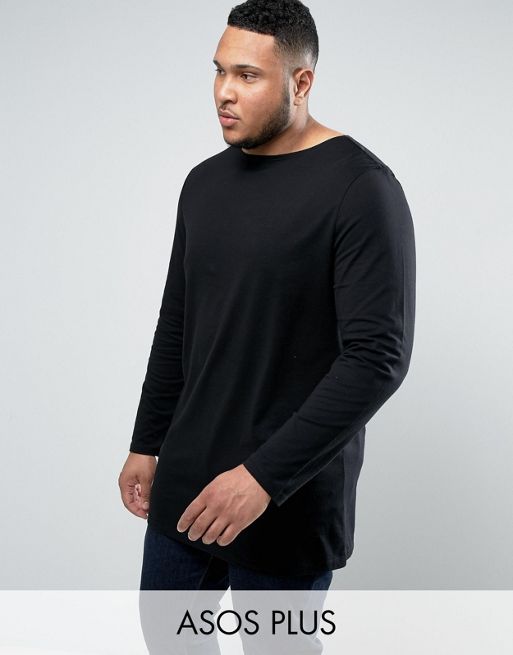 Plus Size Black Longline T-Shirt