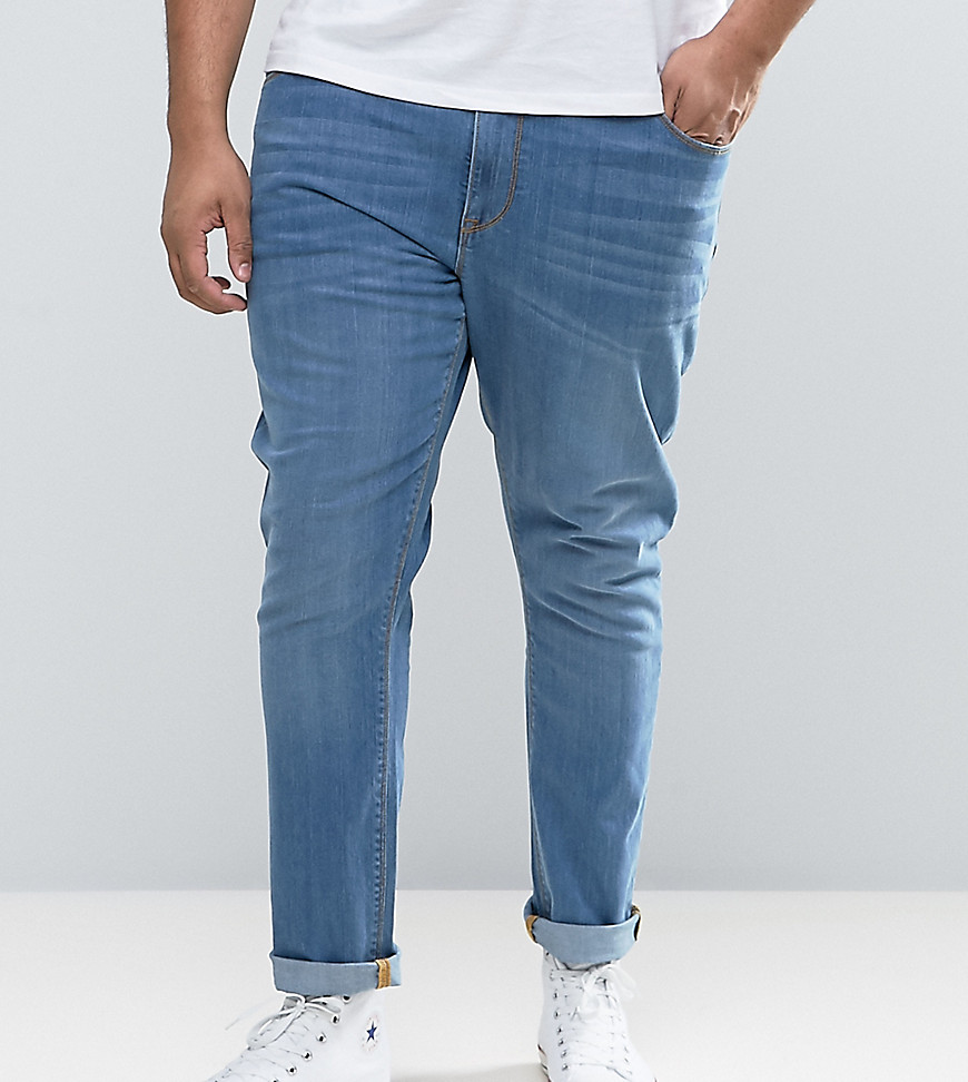 ASOS - PLUS - Superskinny jeans met lichte wassing-Blauw