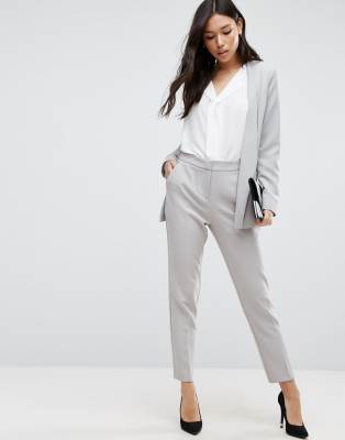 grey fitted trousers womens