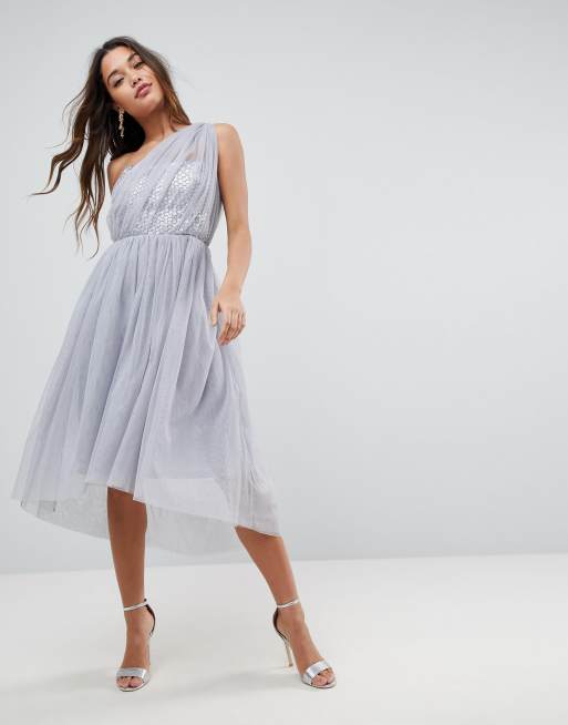 Asos grey sales prom dress