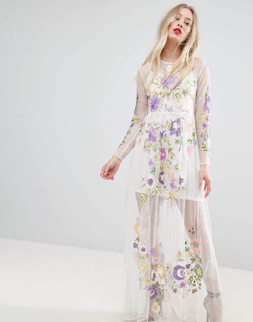 Asos premium best sale embroidered dress