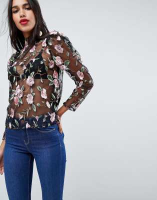 embroidered top asos