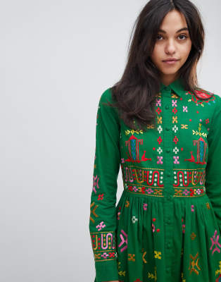 asos green shirt dress
