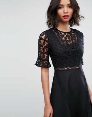asos premium lace midi