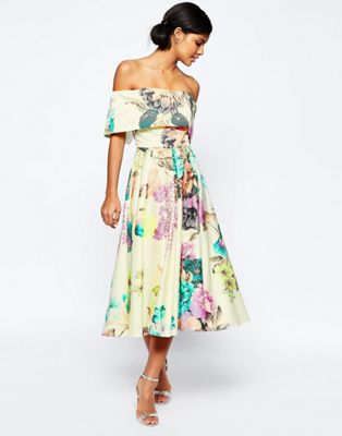 asos bardot midi dress