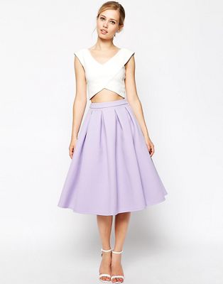 ASOS | ASOS Premium Prom Midi Skirt in Bonded Crepe