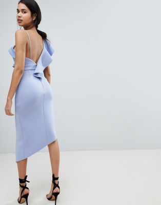 asos blue ruffle dress