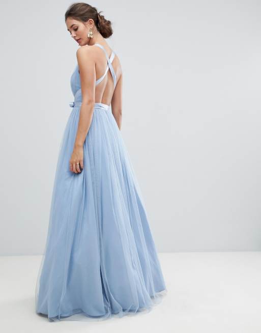 Asos premium tulle maxi prom dress sale