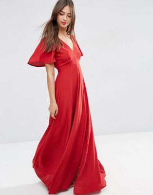red maxi dress asos
