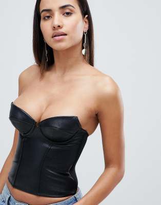 leather corset top asos