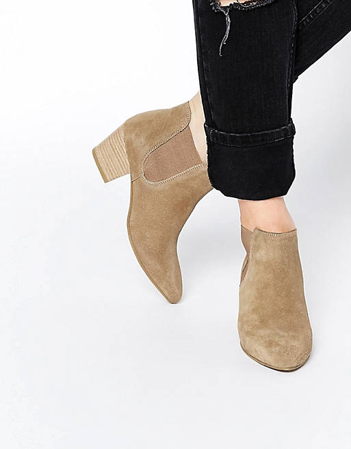 ASOS RAILTON Pointed Suede Western Ankle Boots