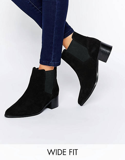 ASOS REALITY Wide Fit Suede Ankle Boots