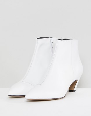 kitten heel white boots