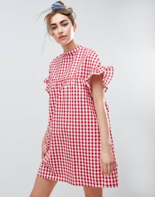 ASOS Red Gingham Smock Dress | ASOS