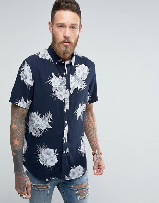 ASOS | ASOS Regular Fit Viscose Shirt With Floral Print