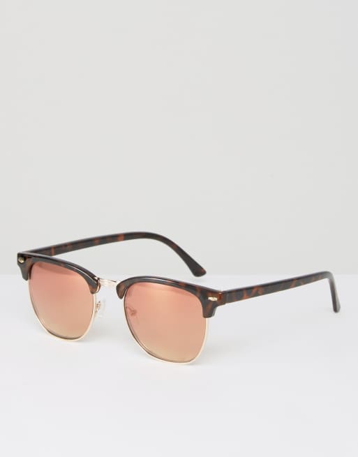  sunglasses ASOS DESIGN rectangle tortoiseshell sunglasses in brown | ASOS main image 4