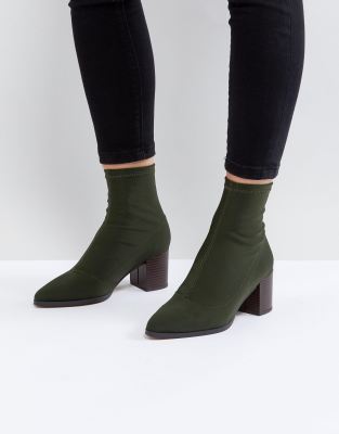 mid heel sock booties
