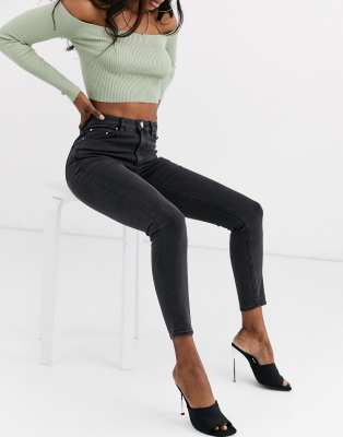 ASOS RIDLEY Skinny Jeans in Washed Black