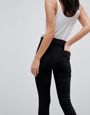 Asos Collection Rivington High Waist Denim Jegging In Shadow Gray With  Ripped Knee, $54, Asos