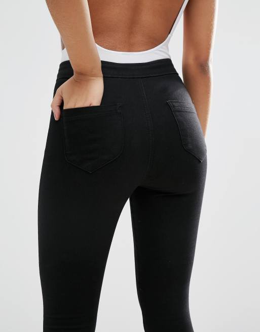 ASOS DESIGN rivington denim jeggings in clean black