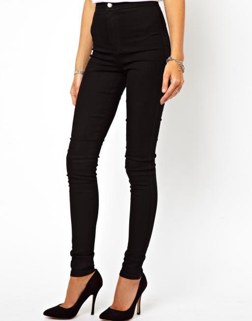 ASOS DESIGN rivington denim jeggings in clean black