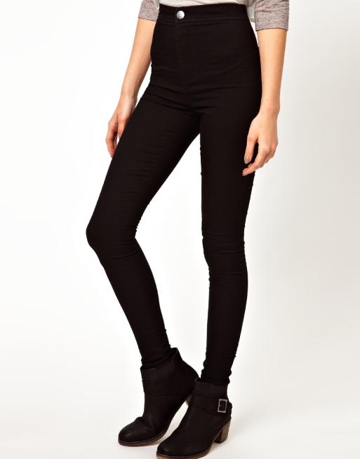 ASOS DESIGN Rivington high waisted cropped jeggings in clean black