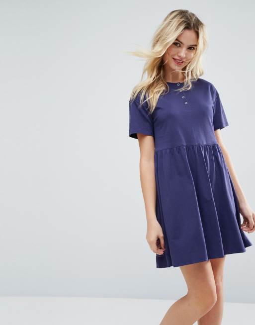 ASOS Robe babydoll courte à patte boutonnée ASOS
